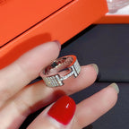 [Luxe]BAGUE H PLEINE DIAMANT