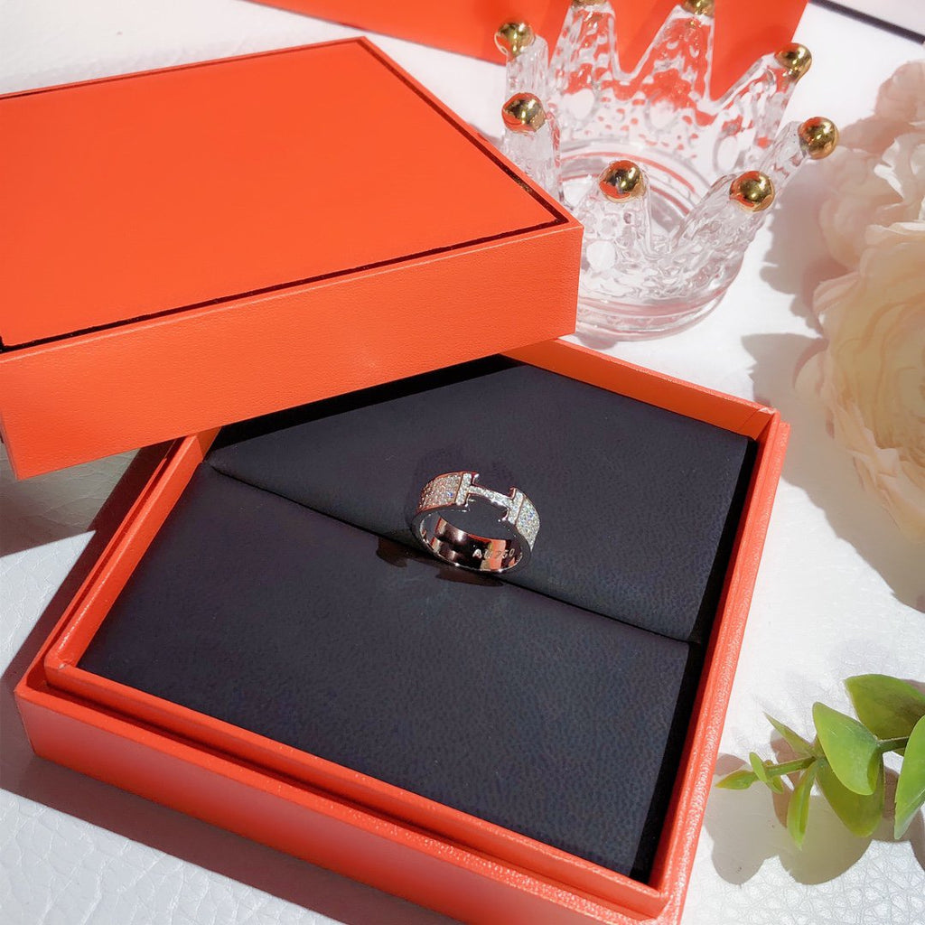 [Luxe]BAGUE H PLEINE DIAMANT