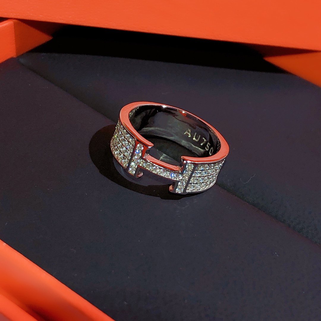 [Luxe]BAGUE H PLEINE DIAMANT