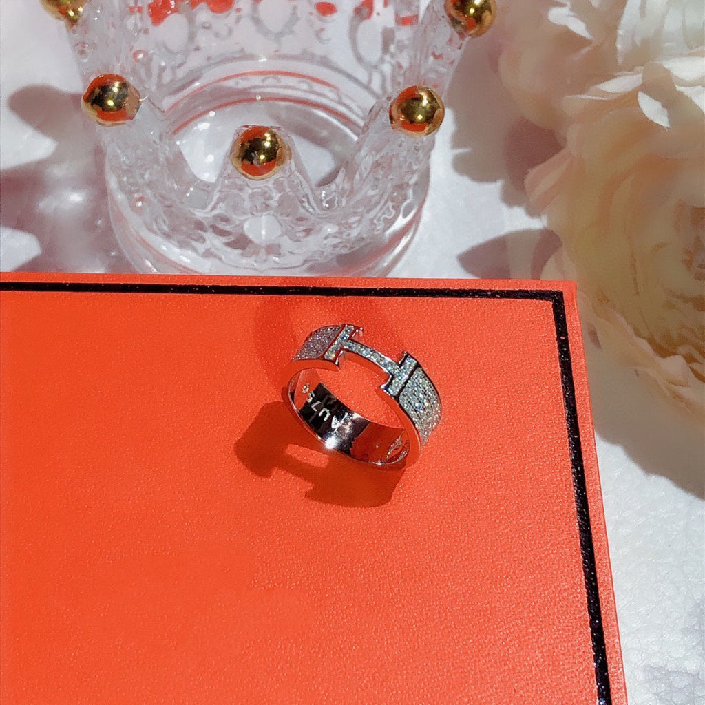 [Luxe]BAGUE H PLEINE DIAMANT