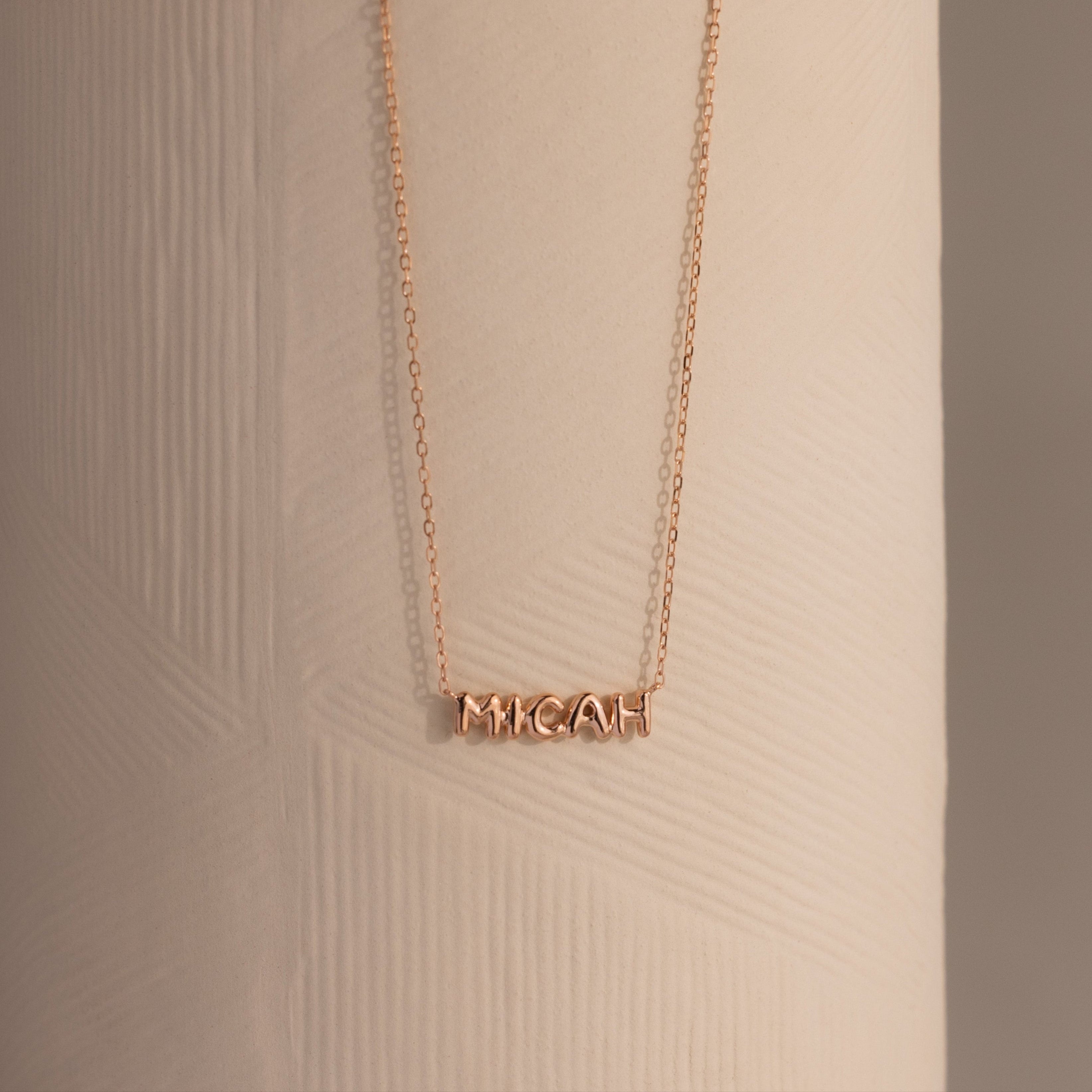 Tiny Bubble Name Necklace