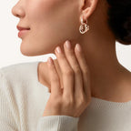 [Luxe Jewelry]LOVE 3.3MM DANGLE HALF DIAMOND EARRINGS