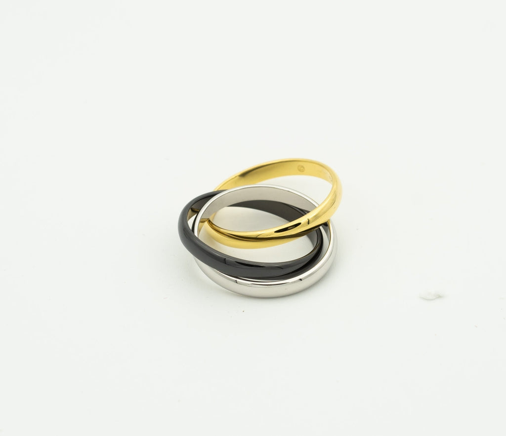 [Luxe]TRINITY RING BLACK GOLD SILVER