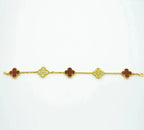 [Luxe] CLOVER 5 MOTIF RED CORNELIAN BRACELET COLLECTION