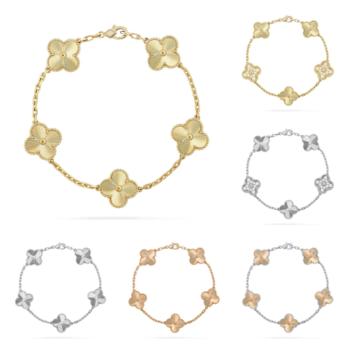 Luxe] CLOVER 5 MOTIF LASER BRACELET COLLECTION – Luxe Jewels