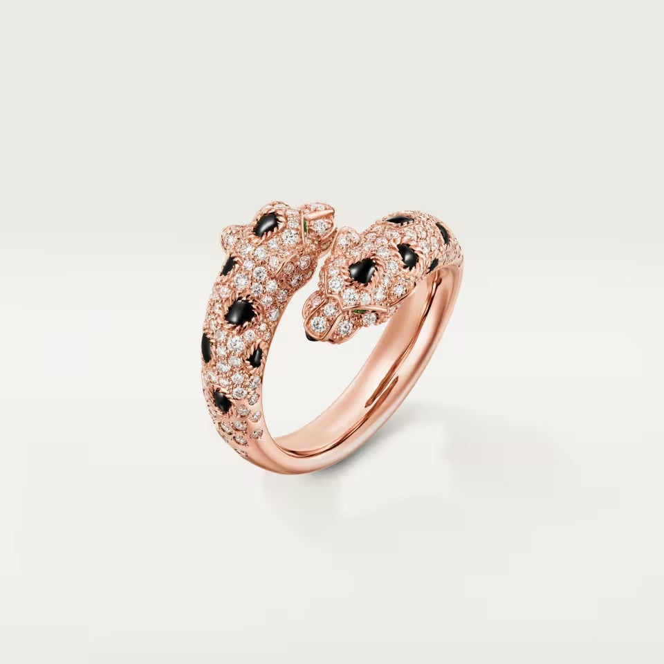 [Luxe Jewelry]PANTHERE DOUBLE HEADED FULL DIAMOND  RING
