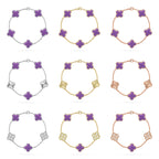 [Luxe]CLOVER 5 MOTIF LIGHT PURPLE BRACELET COLLECTION
