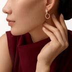 [Luxe Jewelry]LOVE 3.3MM DANGLE HALF DIAMOND EARRINGS