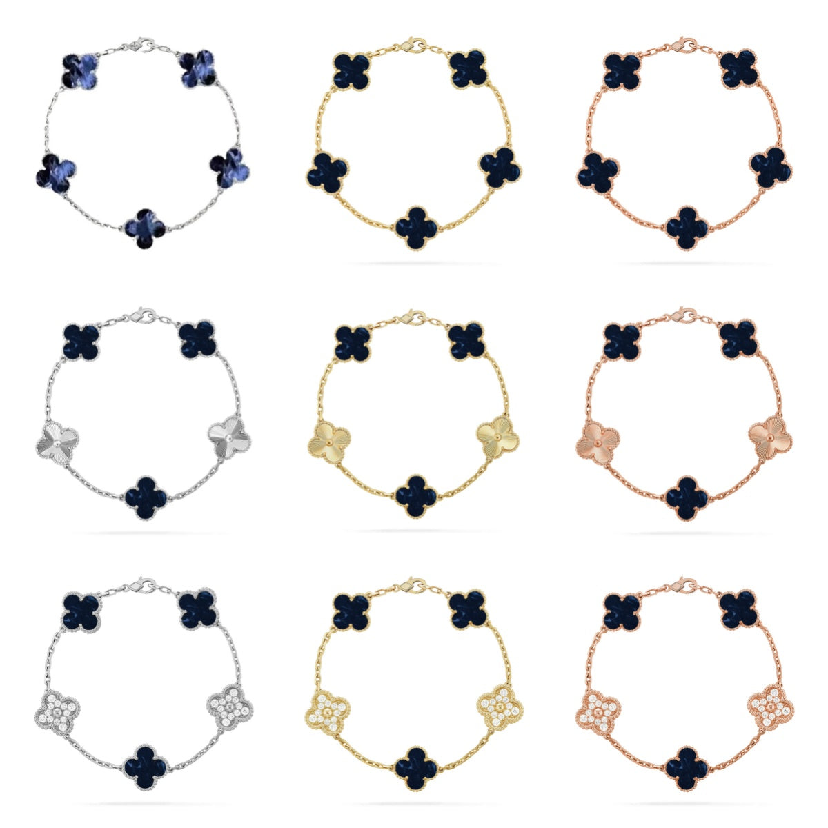 [Luxe]CLOVER 5 MOTIF PIETERSITE BRACELET COLLECTION