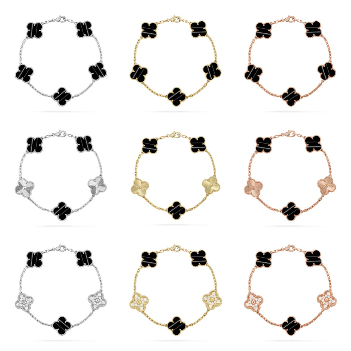 [Luxe] CLOVER 5 MOTIF PULSAR STONE BRACELET COLLECTION