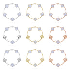 [Luxe] CLOVER 5 MOTIF PURPLE CHALCEDONY BRACELET COLLECTION