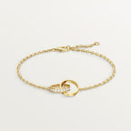 [Luxe Jewelry]LOVE DOUBLE RING HALF DIAMOND BRACELET