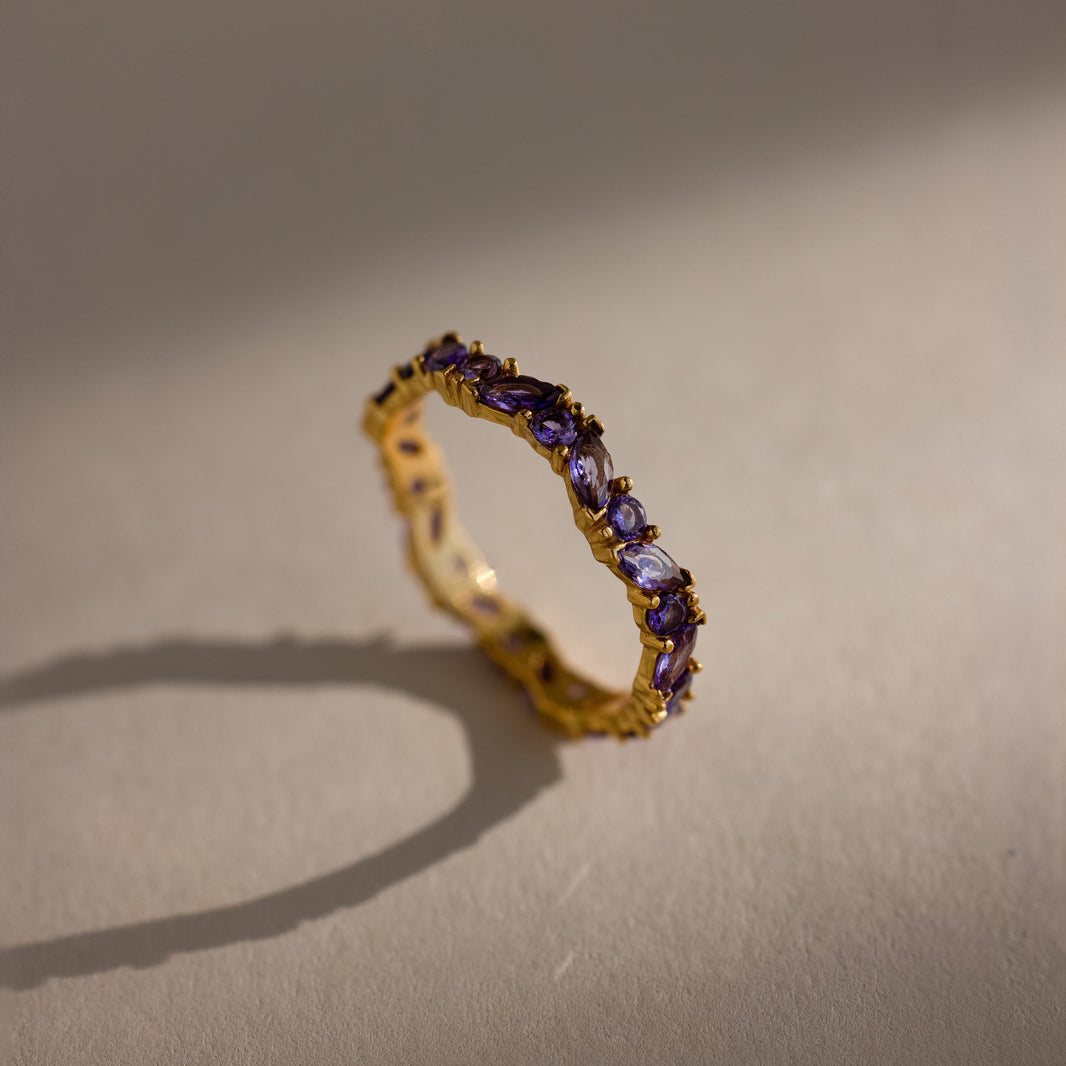 Staggered Marquise Birthstone Ring