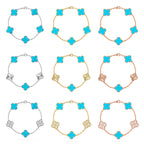 [Luxe] CLOVER 5 MOTIF TURQUOISE BRACELET COLLECTION