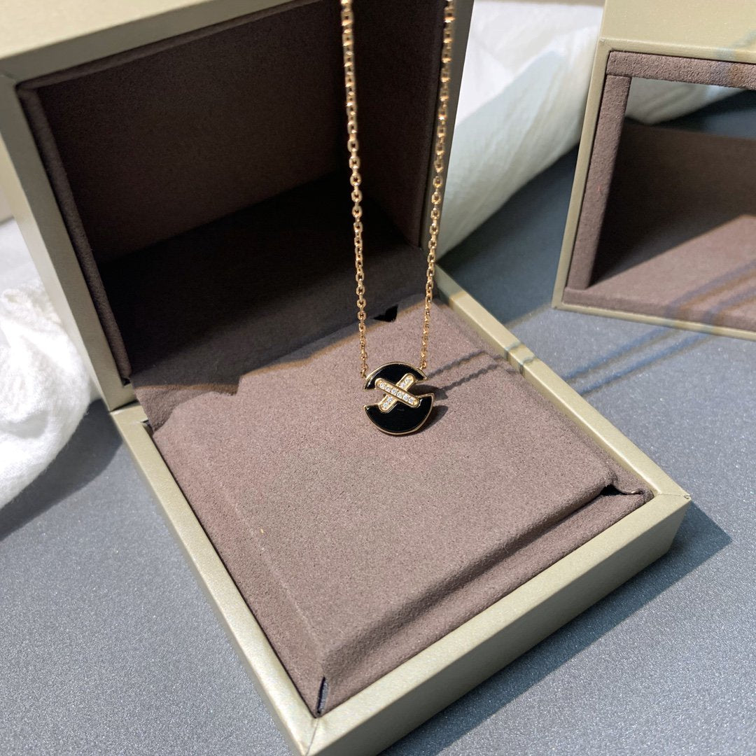 [Luxe]COLLIER JEUX DE DIAMANTS OR ROSE