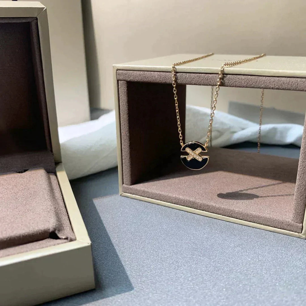 [Luxe]COLLIER JEUX DE DIAMANTS OR ROSE