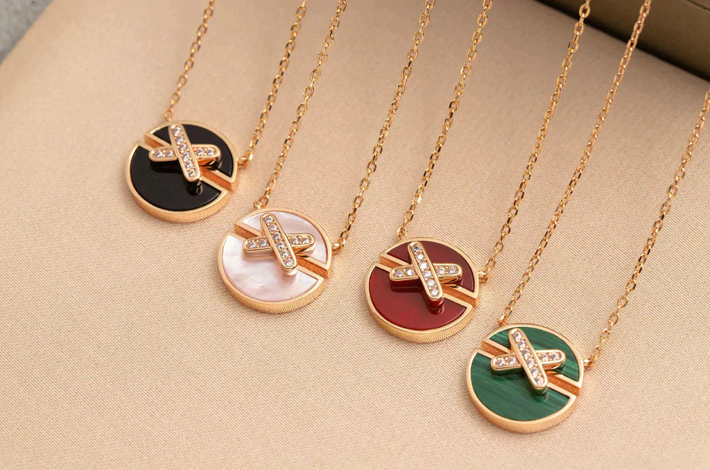 [Luxe]COLLIER JEUX DE DIAMANTS OR ROSE
