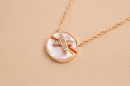 [Luxe]COLLIER JEUX DE DIAMANTS OR ROSE