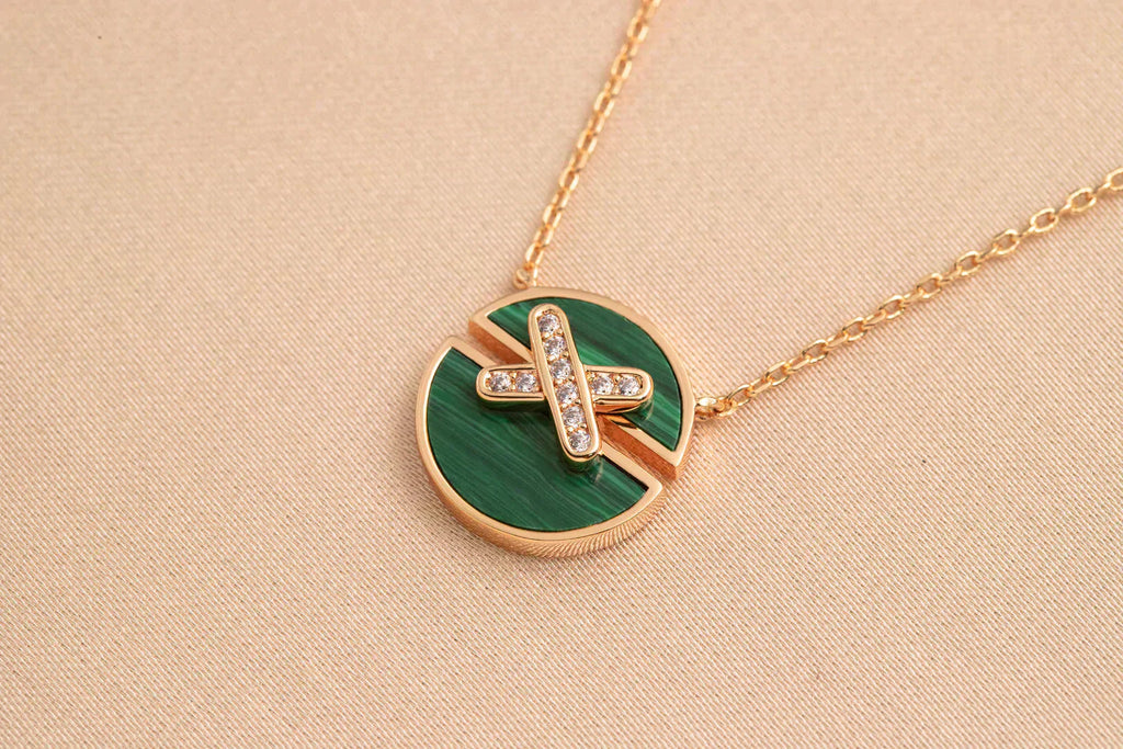 [Luxe]COLLIER JEUX DE DIAMANTS OR ROSE