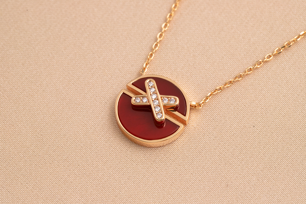 [Luxe]COLLIER JEUX DE DIAMANTS OR ROSE