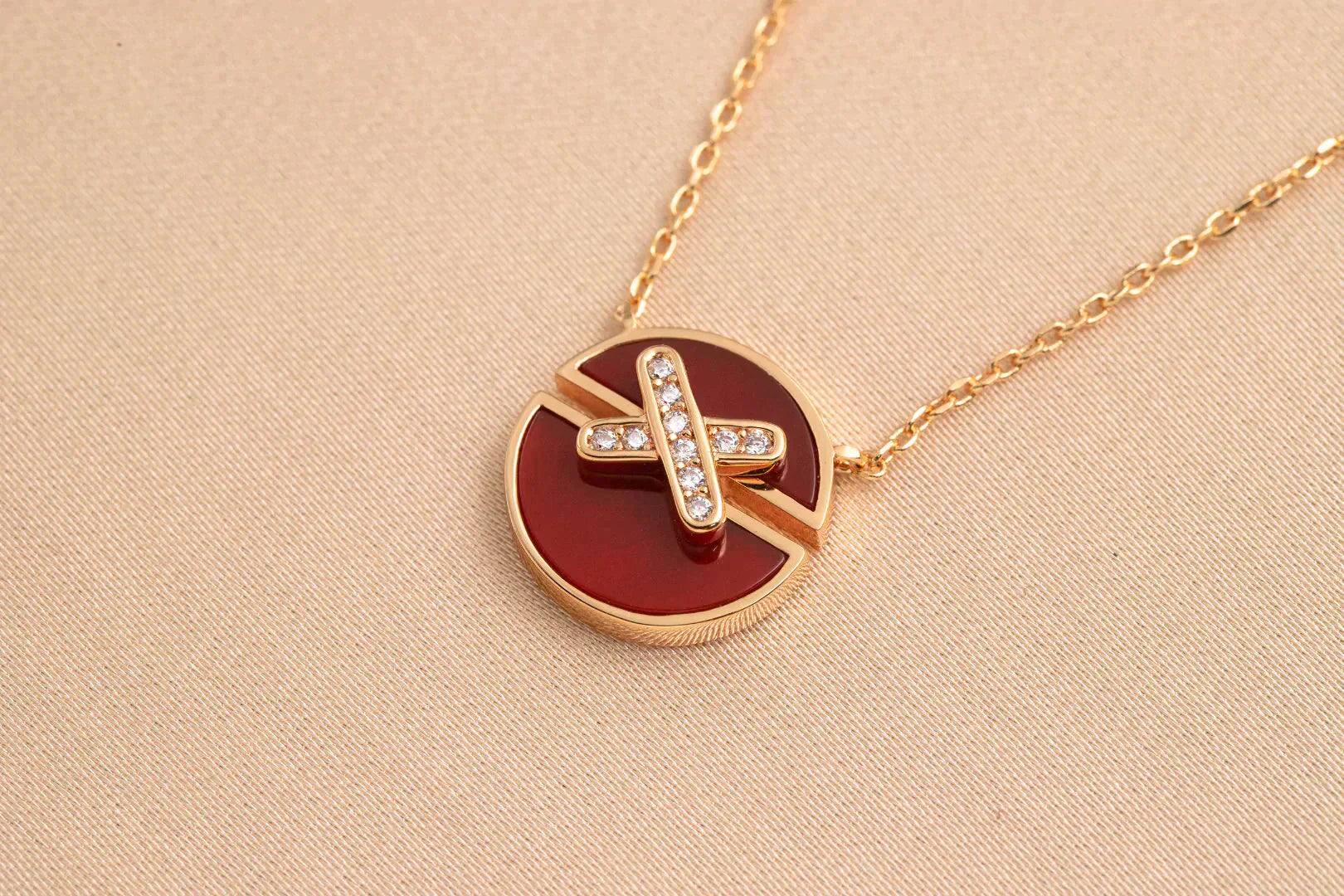 [Luxe]COLLIER JEUX DE DIAMANTS OR ROSE