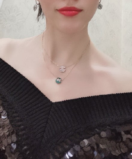 [Luxe]COLLIER JEUX DE DIAMANTS OR ROSE