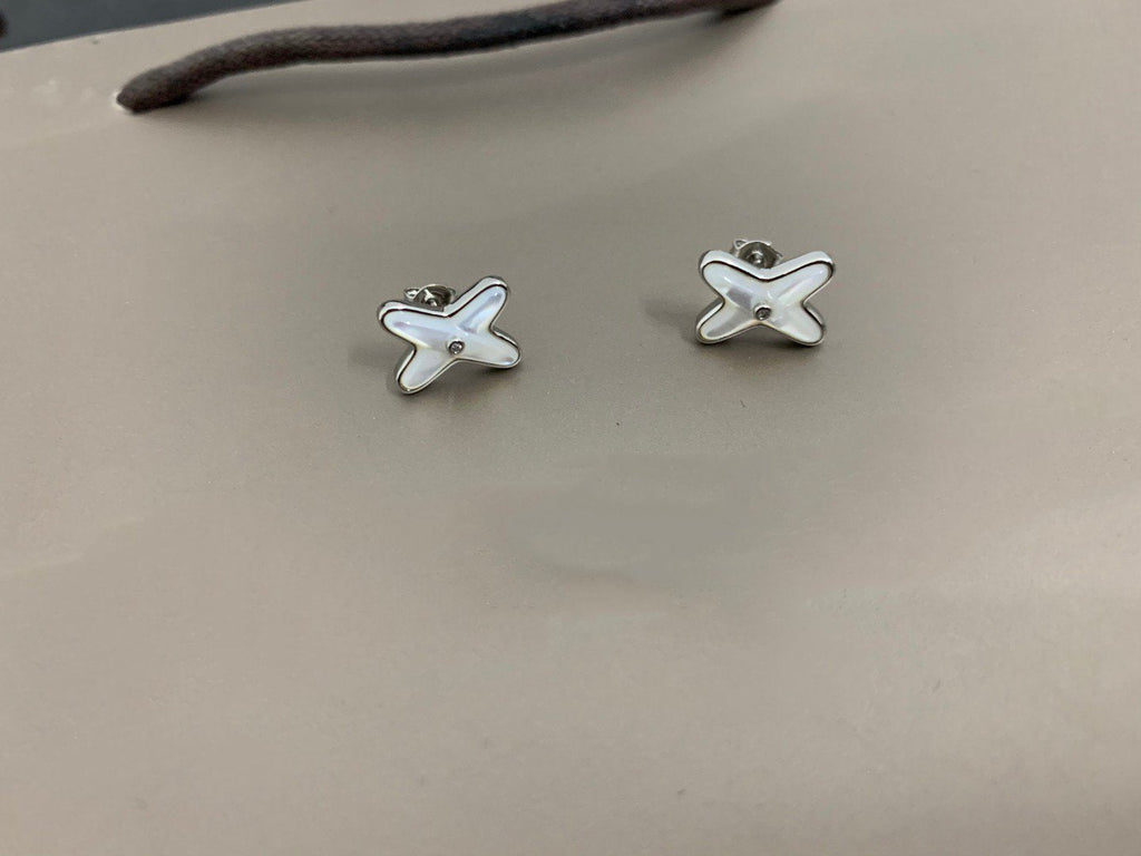 [Luxe]JEUX DE WHITE MOP シルバー ダイヤモンド イヤリング