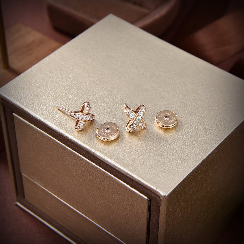 [Luxe]JEUX DE BOUCLES D'OREILLES DIAMANT OR