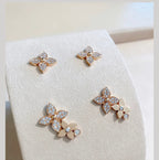 [Luxe]Boucles d'oreilles clous Star Blossom en or rose et diamants
