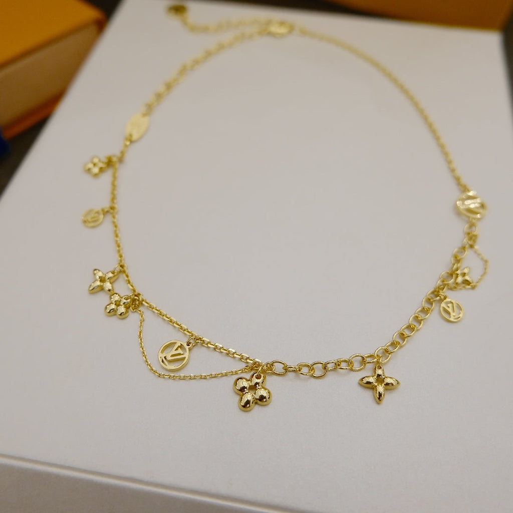 [Luxe]ブルーミング サプル ネックレス 真鍮
