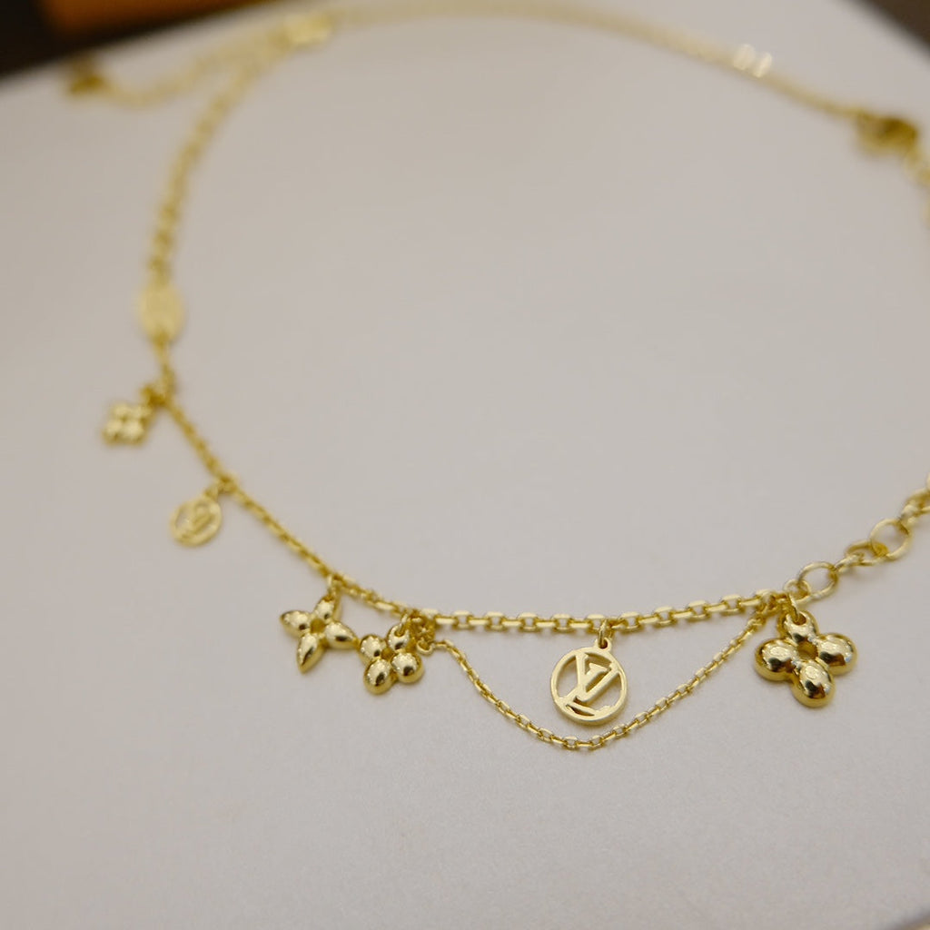 [Luxe]ブルーミング サプル ネックレス 真鍮