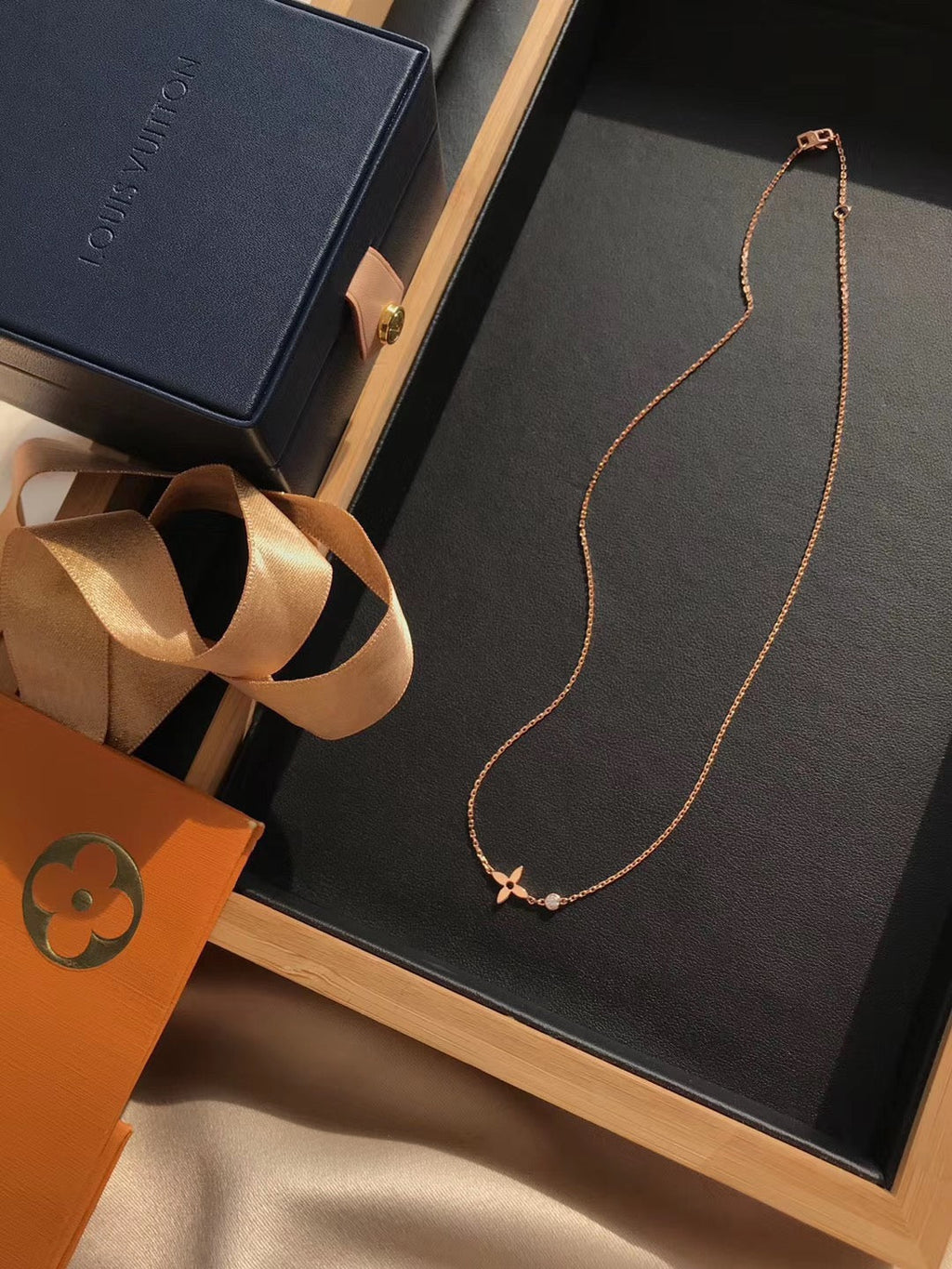 [Luxe]PENDENTIF BLOSSOM OR ROSE ET DIAMANT