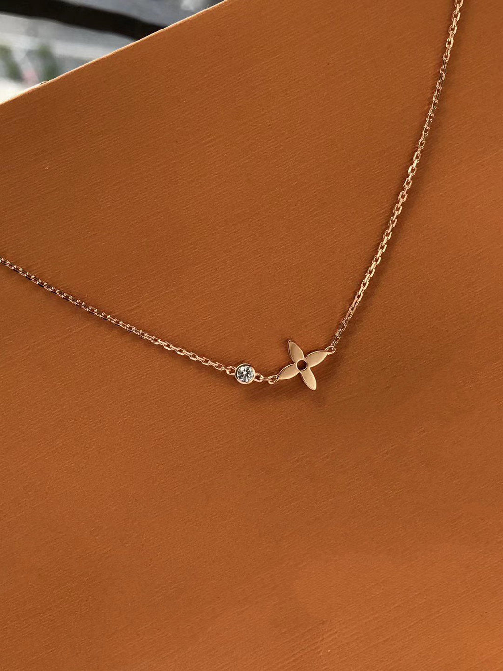 [Luxe]PENDENTIF BLOSSOM OR ROSE ET DIAMANT