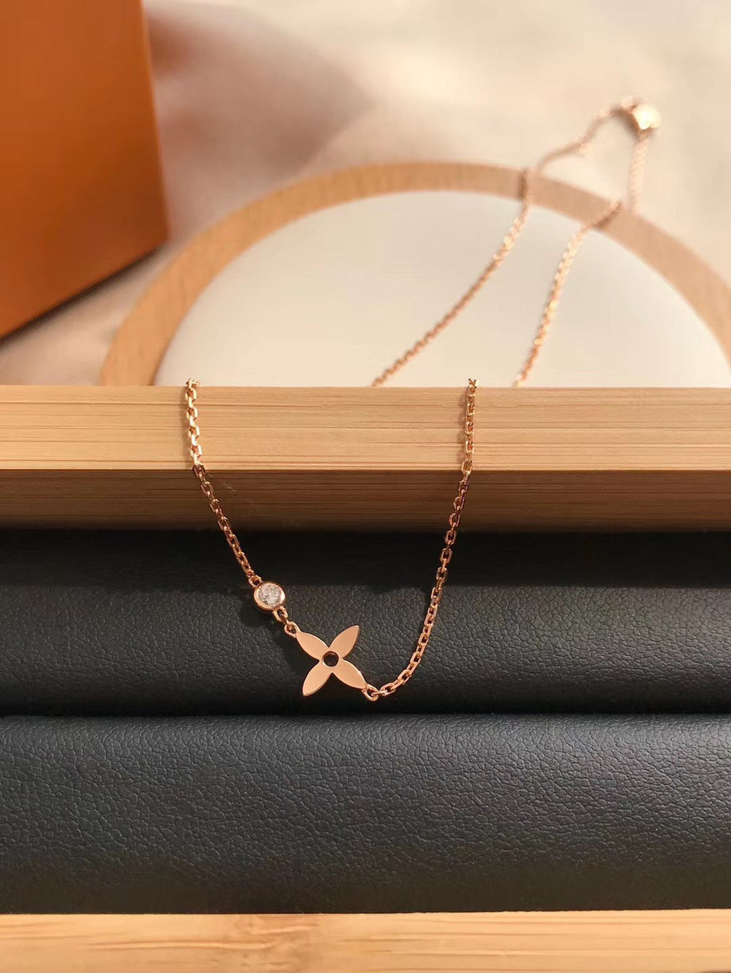 [Luxe]PENDENTIF BLOSSOM OR ROSE ET DIAMANT