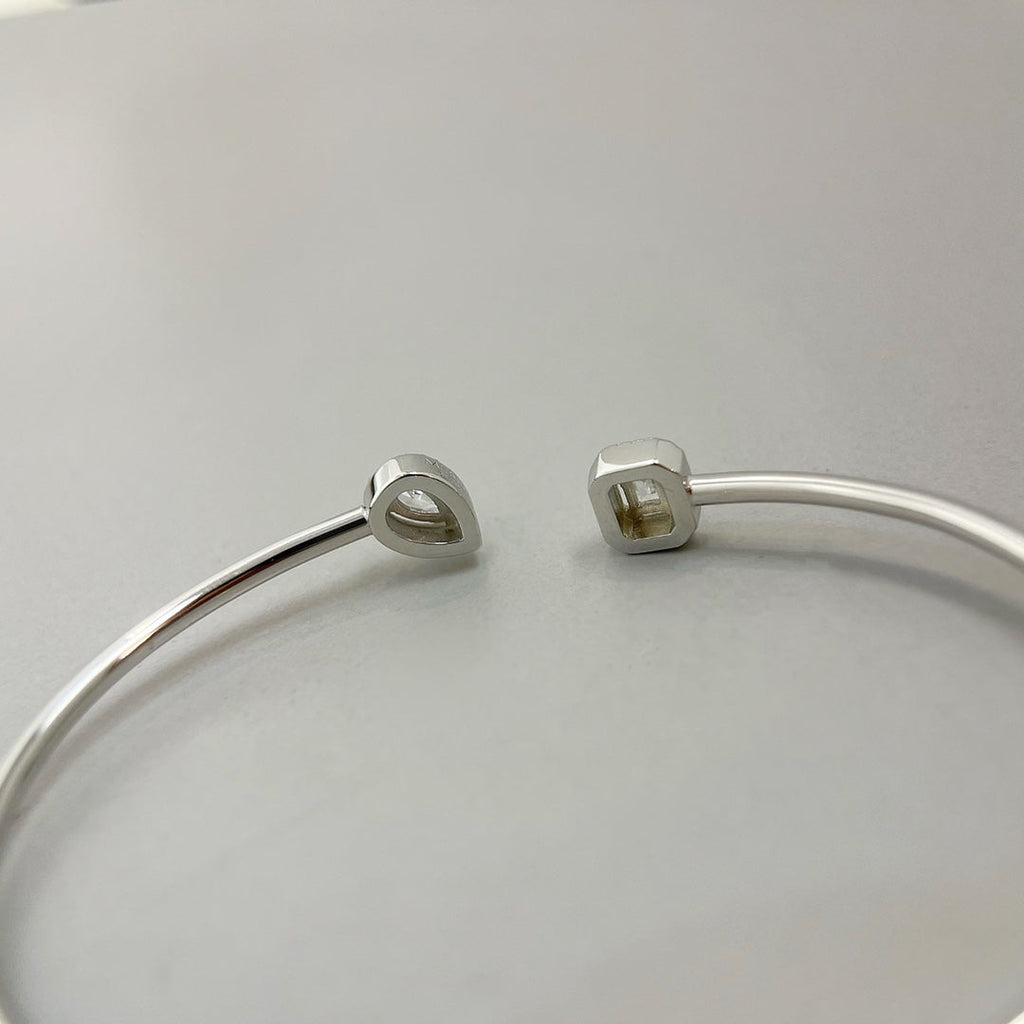 [LUXE]JONC FLEX MY TWIN TOI & MOI SILVER DIAMOND BRACELET