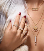 [LUXE]LUCKY MOVE PM NECKLACE PINK GOLD DIAMOND