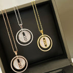 [LUXE]LUCKY MOVE MM NACRE BLANCHE DIAMOND NECKLACE
