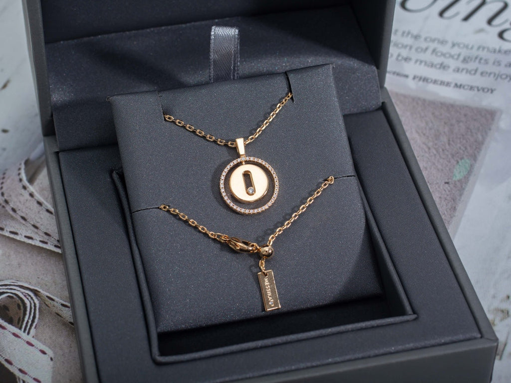 [LUXE]LUCKY MOVE PM NECKLACE PINK GOLD DIAMOND