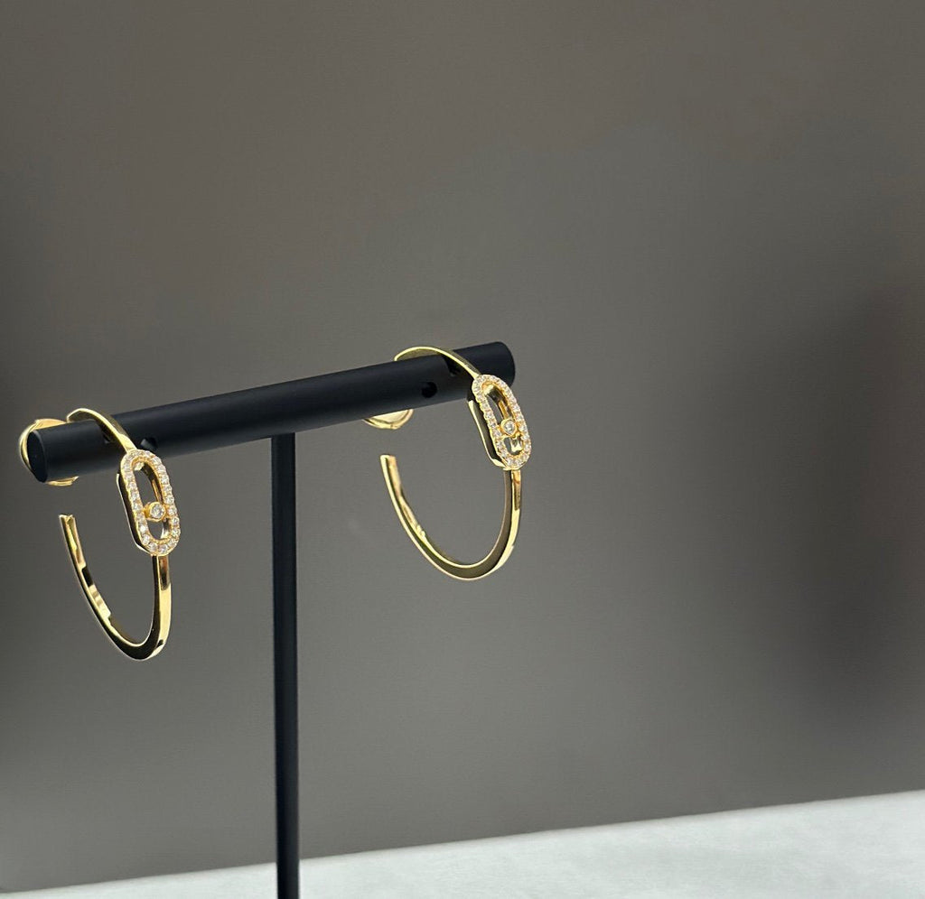 [LUXE]CREOLES MOVE UNO PM DIAMOND EARRINGS