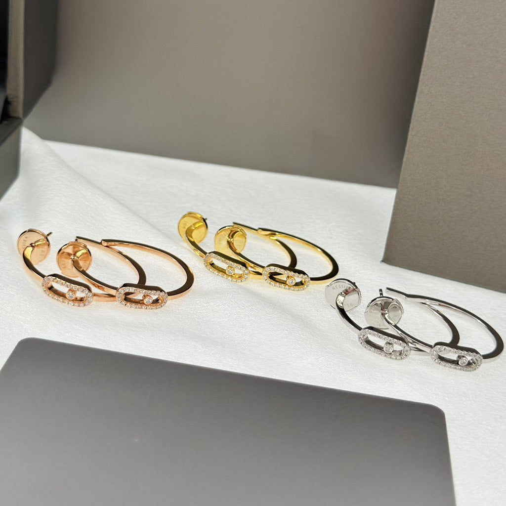 [LUXE]CREOLES MOVE UNO PM DIAMOND EARRINGS