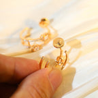 [LUXE]CREOLES MY TWIN 2 RANGS SILVER DIAMOND EARRINGS