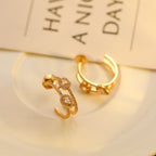 [LUXE]CREOLES MY TWIN 2 RANGS SILVER DIAMOND EARRINGS