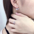[LUXE]MOVE UNO SILVER DIAMOND EARRINGS