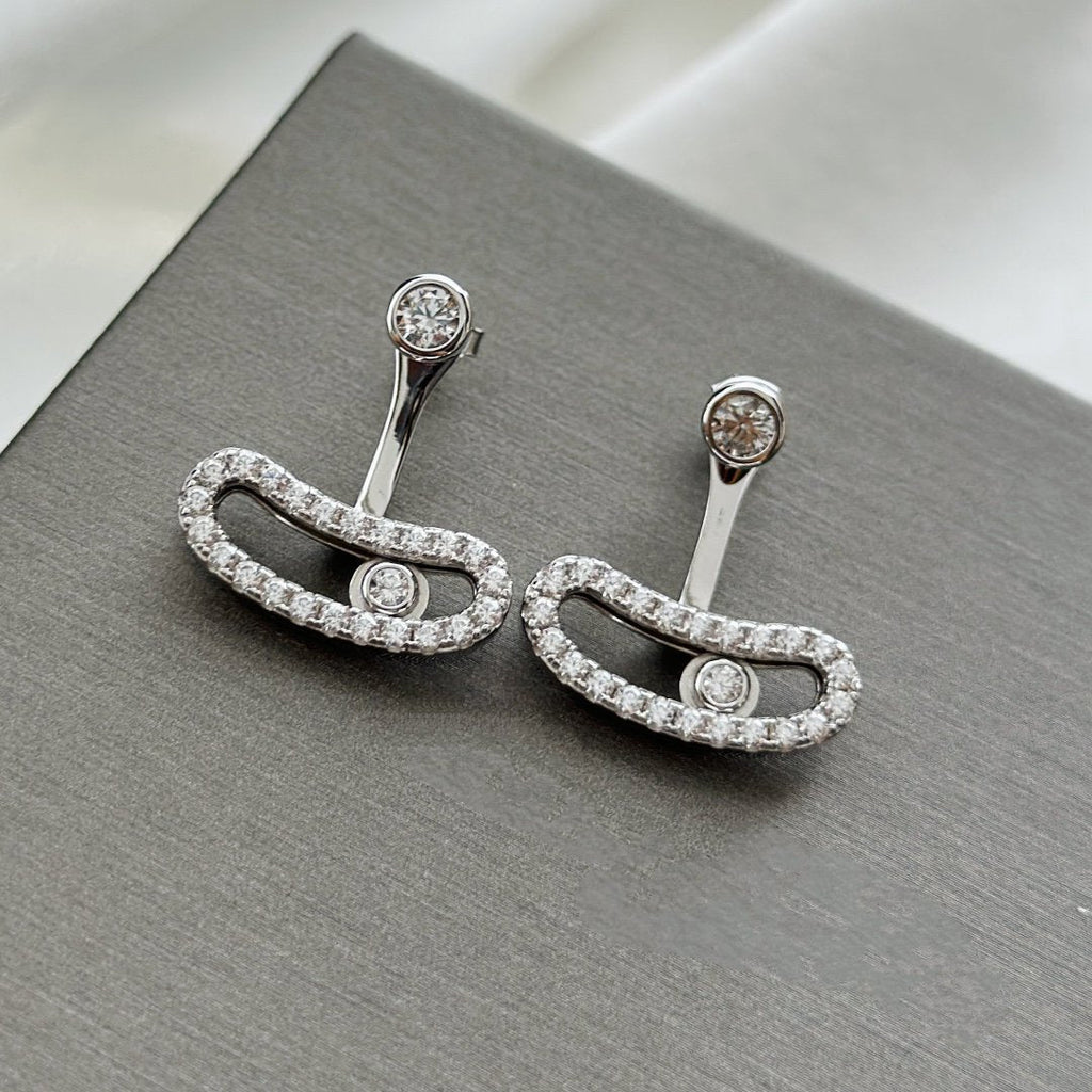 [LUXE]MOVE UNO SILVER DIAMOND EARRINGS