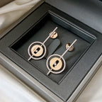 [LUXE]LUCKY MOVE ARROW PINK GOLD DIAMOND EARRINGS