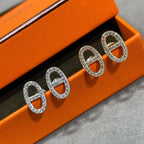 [Luxe]HM フルダイヤモンド ピッグノーズ スタッドピアス