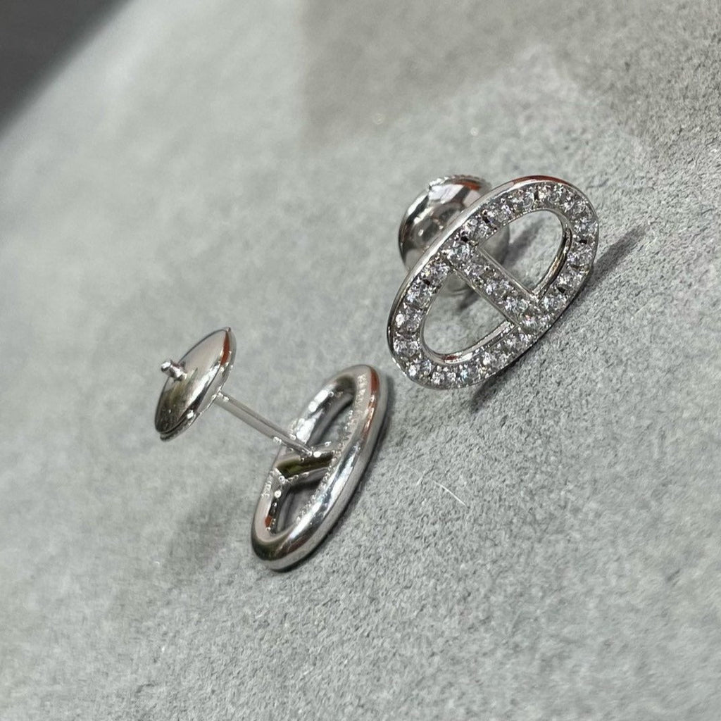 [Luxe]HM フルダイヤモンド ピッグノーズ スタッドピアス