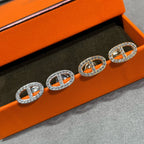 [Luxe]HM フルダイヤモンド ピッグノーズ スタッドピアス