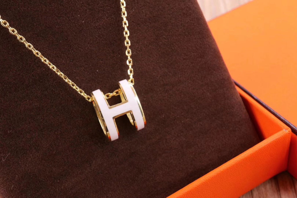 [Luxe]Collier HM CLIC en or émail jaune