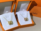 [Luxe]Collier HM CLIC en or émail jaune